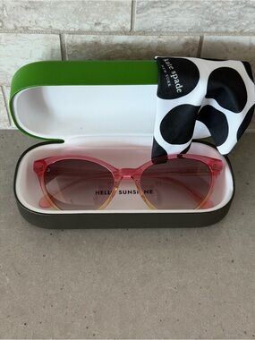 NEW Kate Spade Women's Sunglasses Pink Yellow Cat Eye Frame ADELINE/G/S GVZ HA